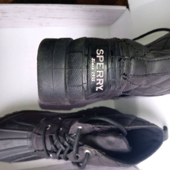 Sperrys top side womens duck boots size 9 black - Picture 3 of 6